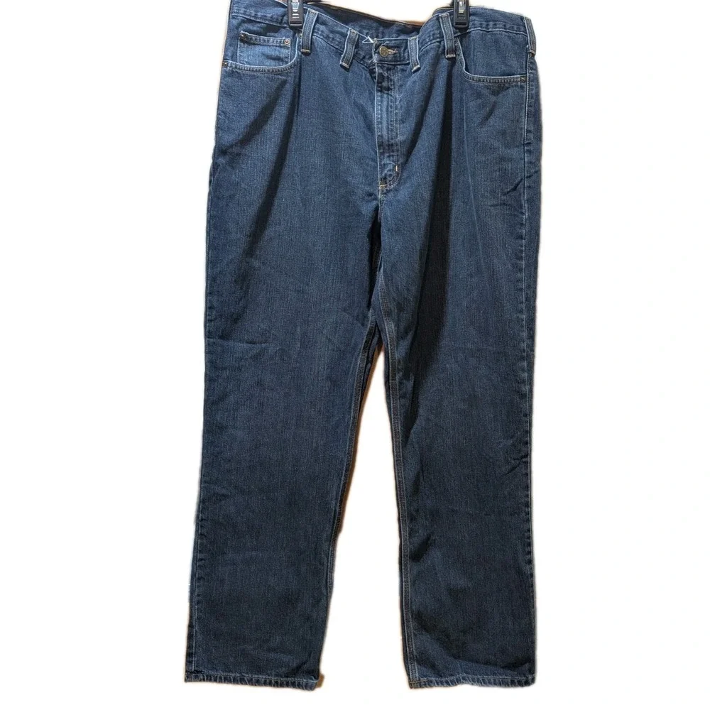 Carhartt Men's Denim Blue‎ Jeans 42 x 32 Relaxed Fit Holter 101483-968 Workwear